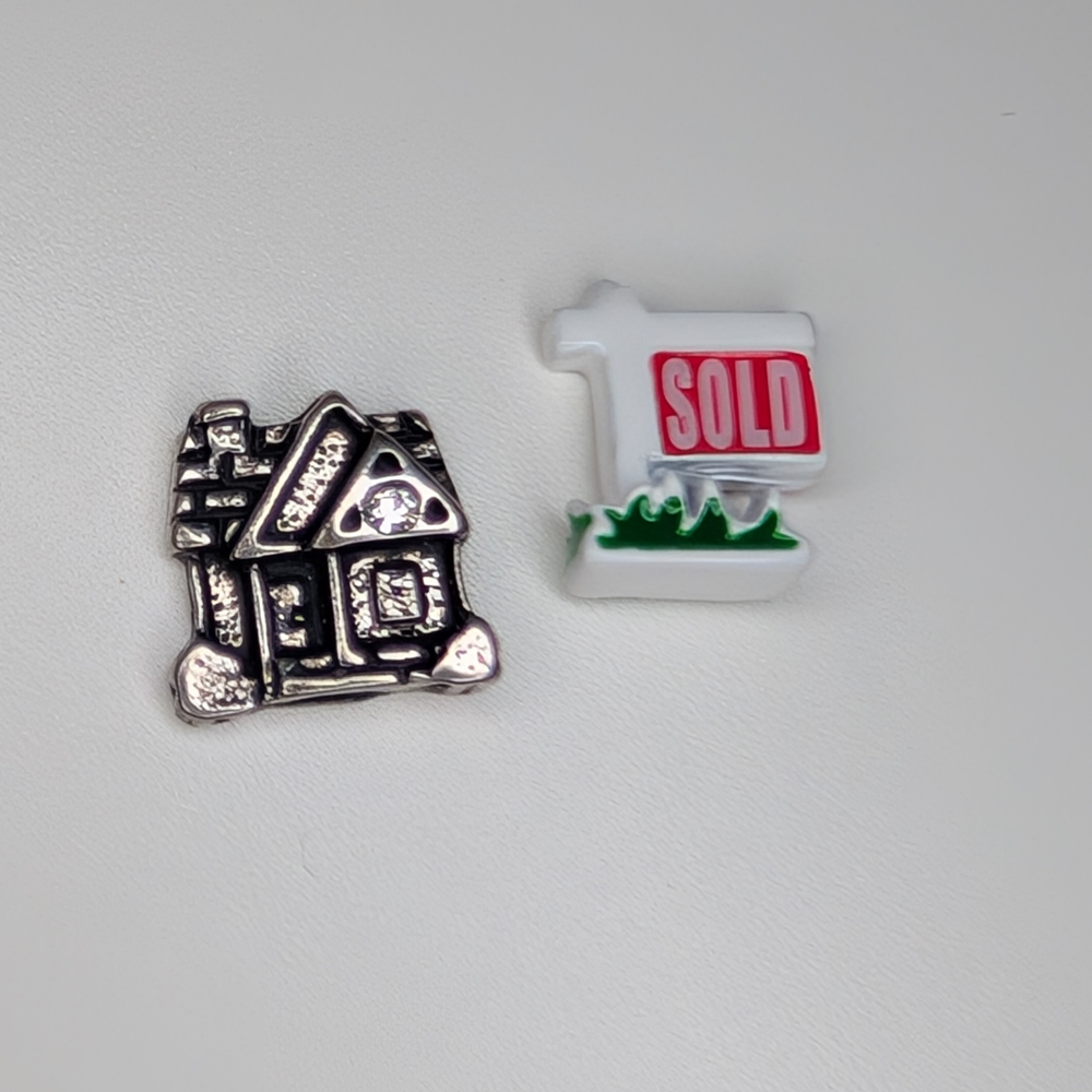Origami Owl Silver House and 'Sold' Charms